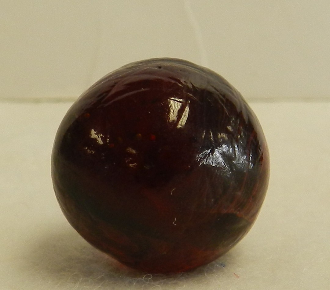 #20851m Unique Vintage Akro Agate Experimental Red Glass Oxblood Blob Marble
