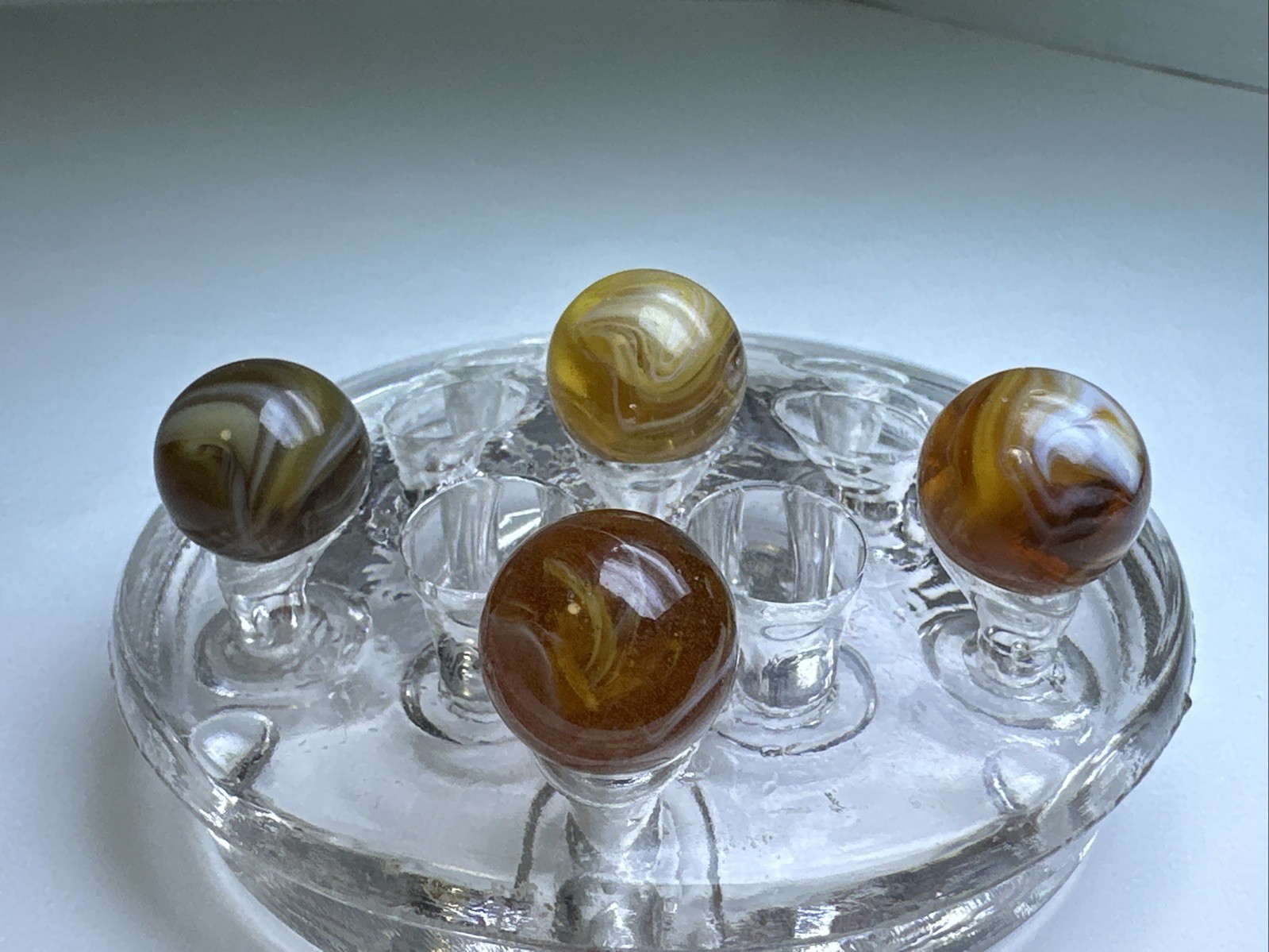 216 Lot Of 4 Amber Mixed Maker Slag Marbles! Mint Nm