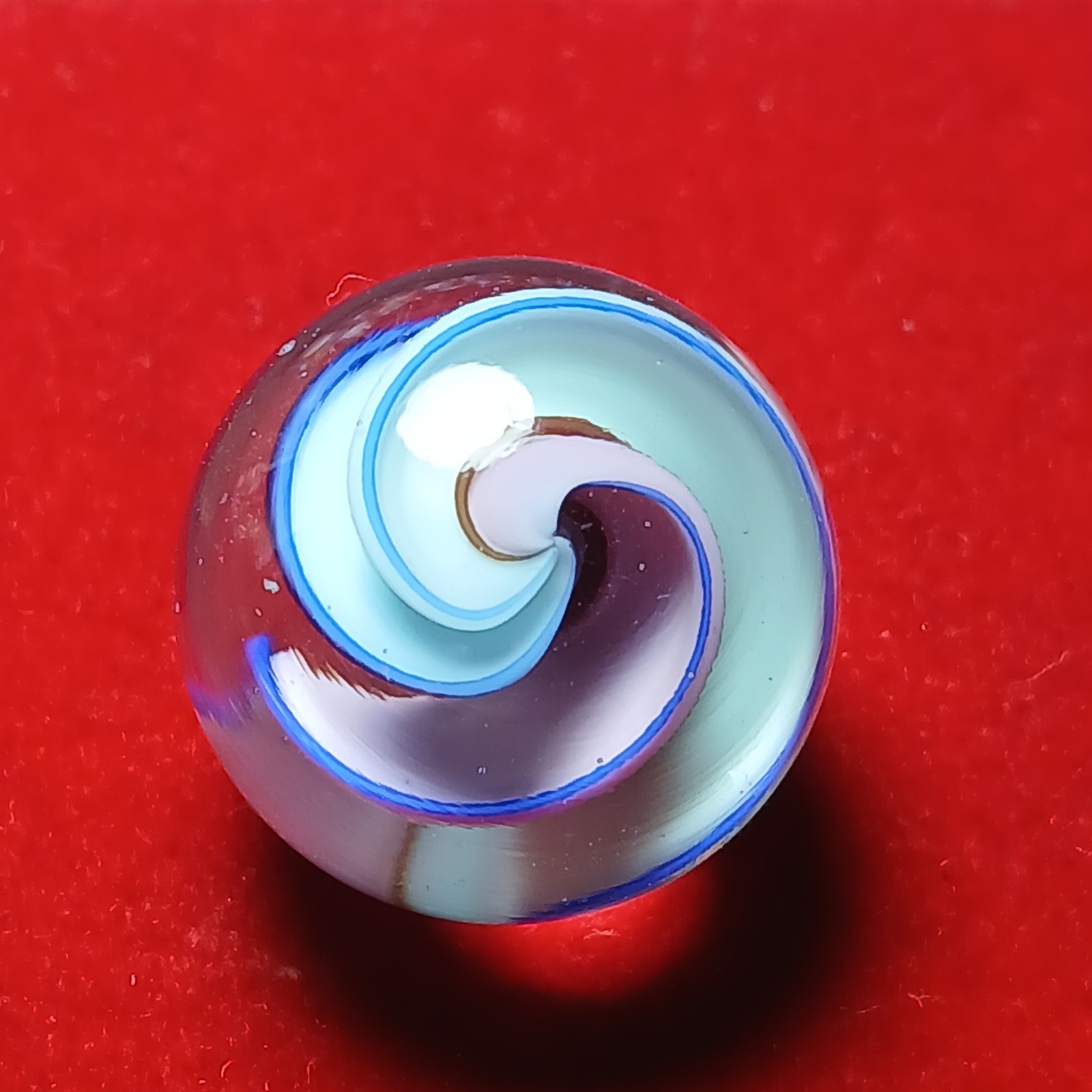 Mint 7/8″ Pastel tri-color contemporary swirl Marble! Pink, Baby Blue, White