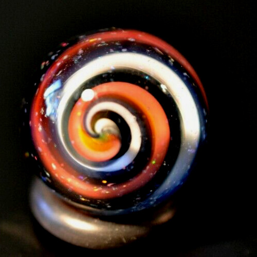 BRYAN TRILLAS GLASS MARBLE/.729″-OPAL BLUE BLACKLIGHT 2 SIDED CORKSCREW-OPALS