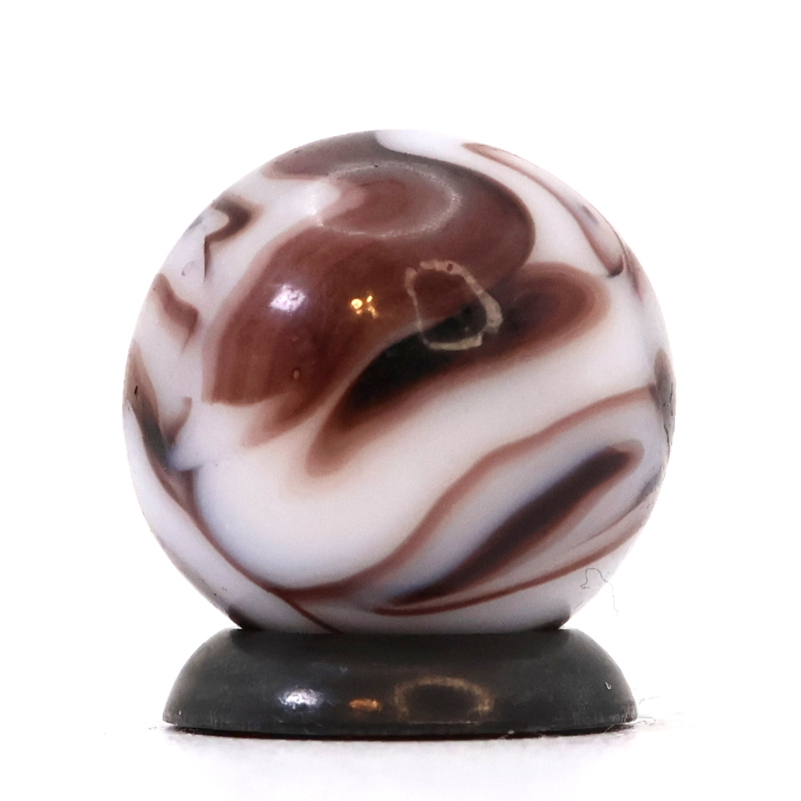 5/8″ Swirl Marble Deep Purple & White NM+