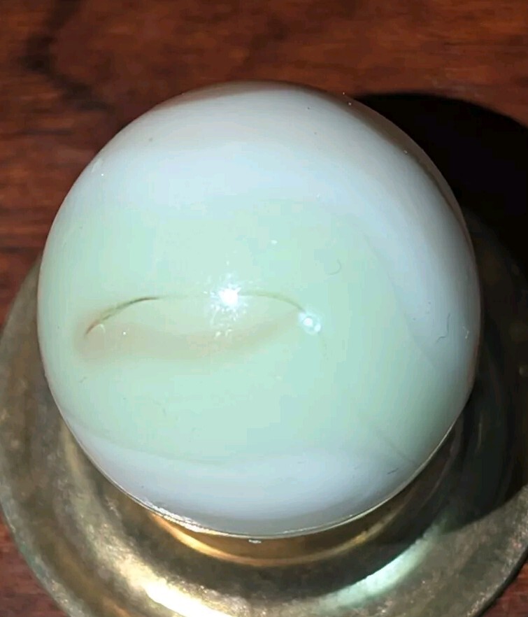 Alley Agate Swirl Marble, Rare Colors!! Pistachio Green & Tan, (.66) UV Reactive