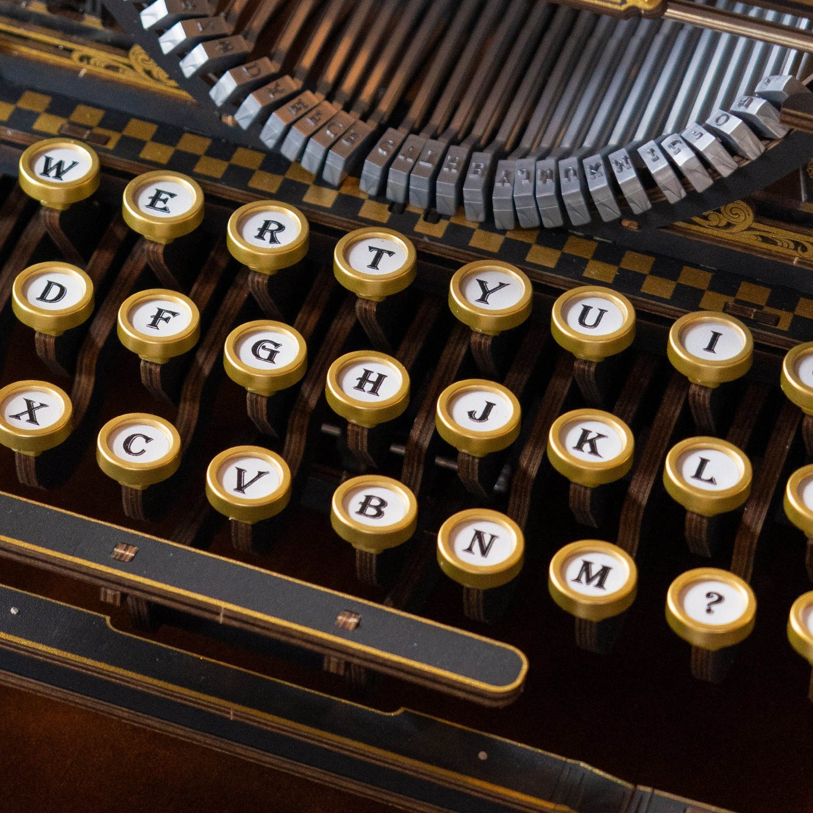 ROKR Mechanical Typewriter 3D Wood Puzzle DIY Kit Retro & Fantasy Style Gift