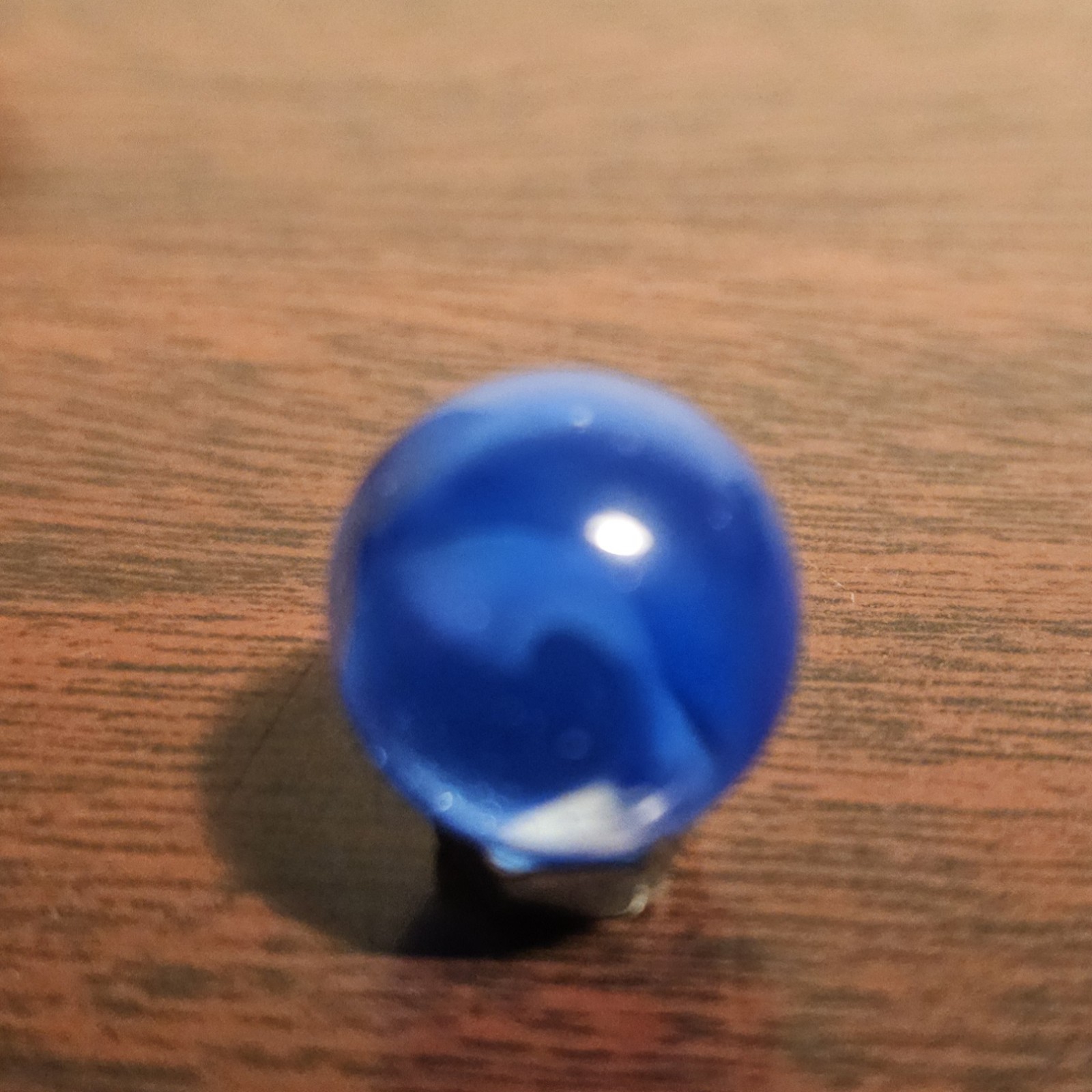 Vintage C E Bogard Blue Floppy 4 Lobe Cats Eye Uranium Glow .625 Glass Marble