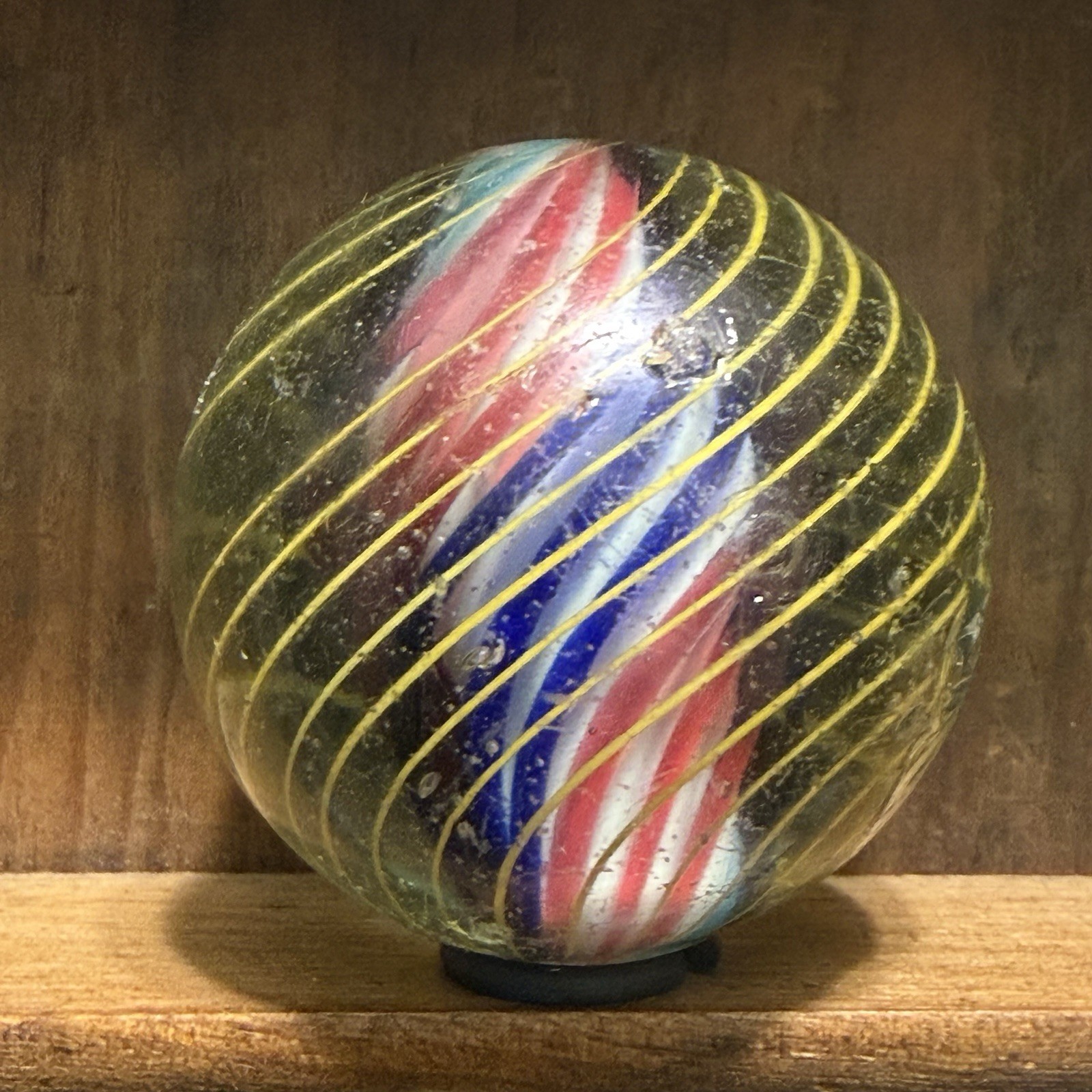 Large Antique German Handmade Caged Solid Core Marble 1-9/16” Near Mint | 323
