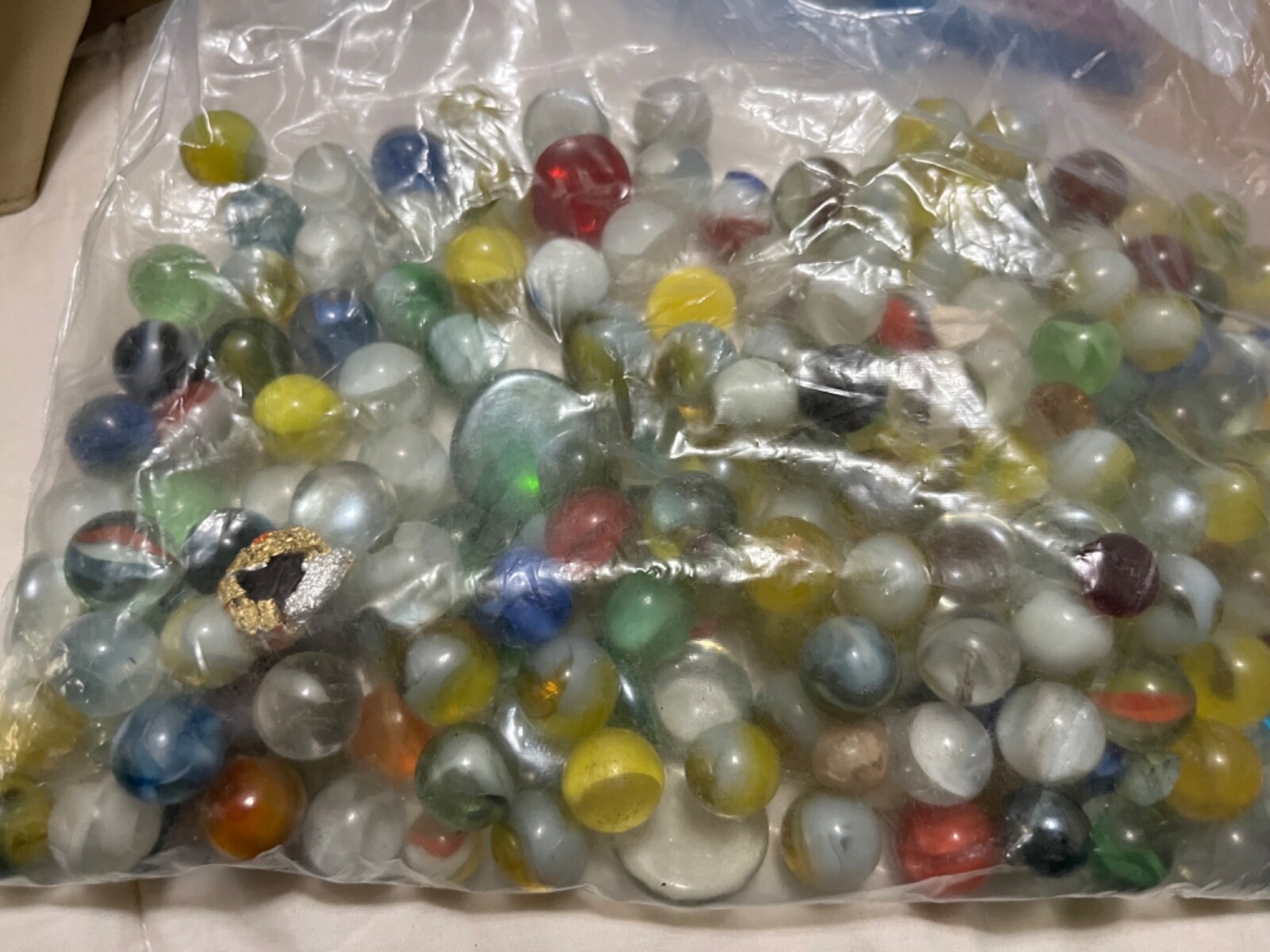 Mixed Lot 55 Assorted Old Vintage To Modern Colorful Glass Marbles {WASHED}