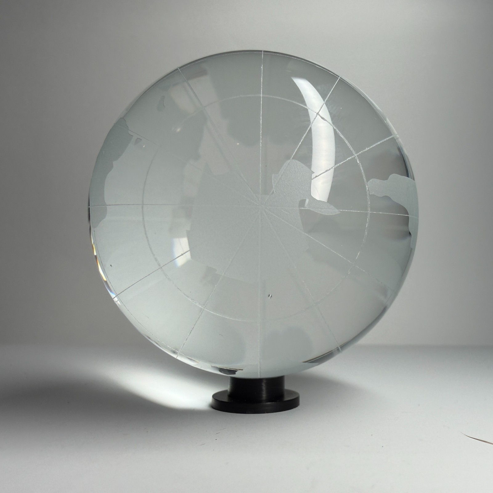 60mm Crystal World Map Earth Globe Marble 2.3″ + Stand Etched Orb Sphere