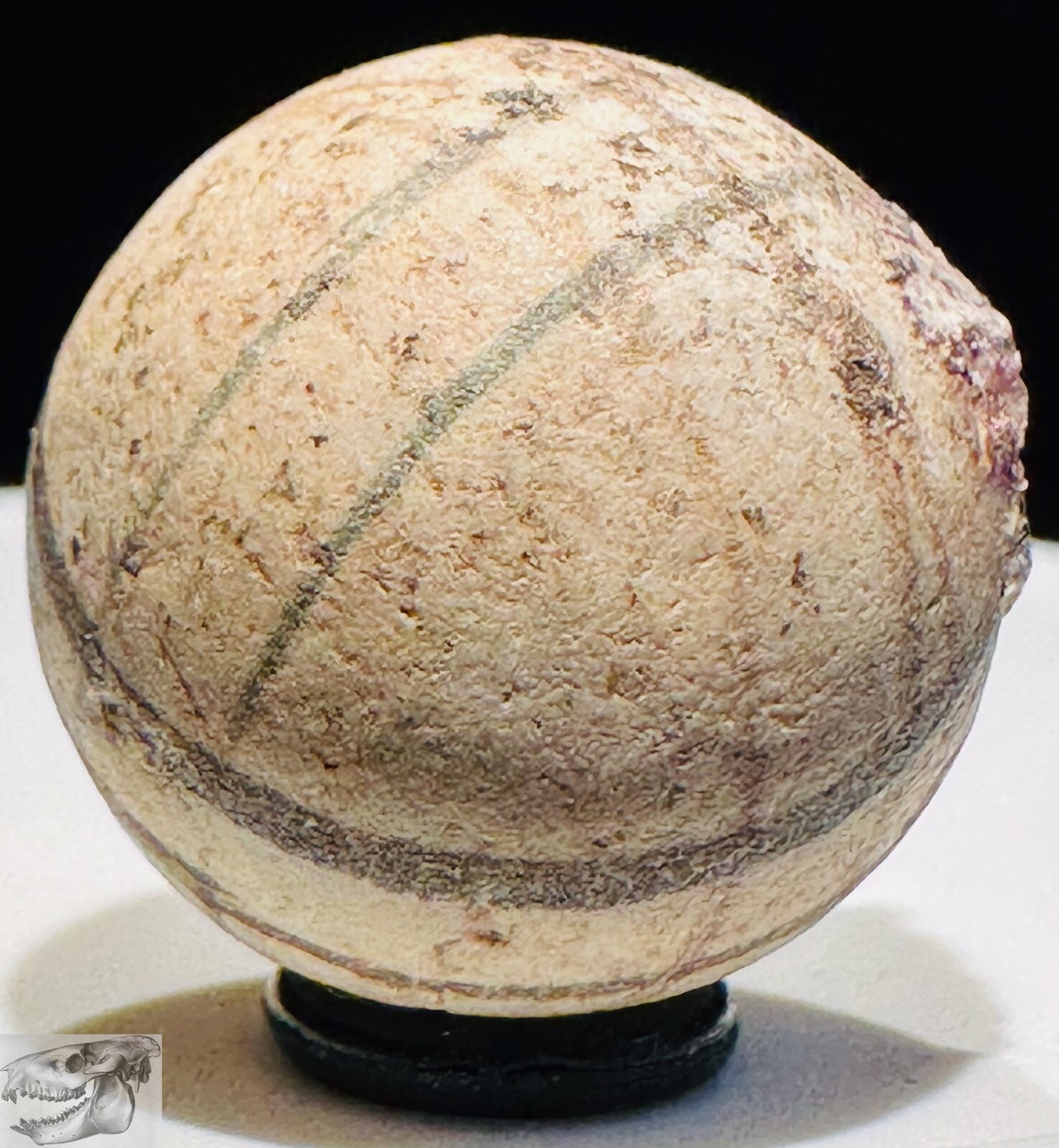 Early Lined China Marble, Handmade, 3/4 in, Mint, 1860-1920, Germany S847