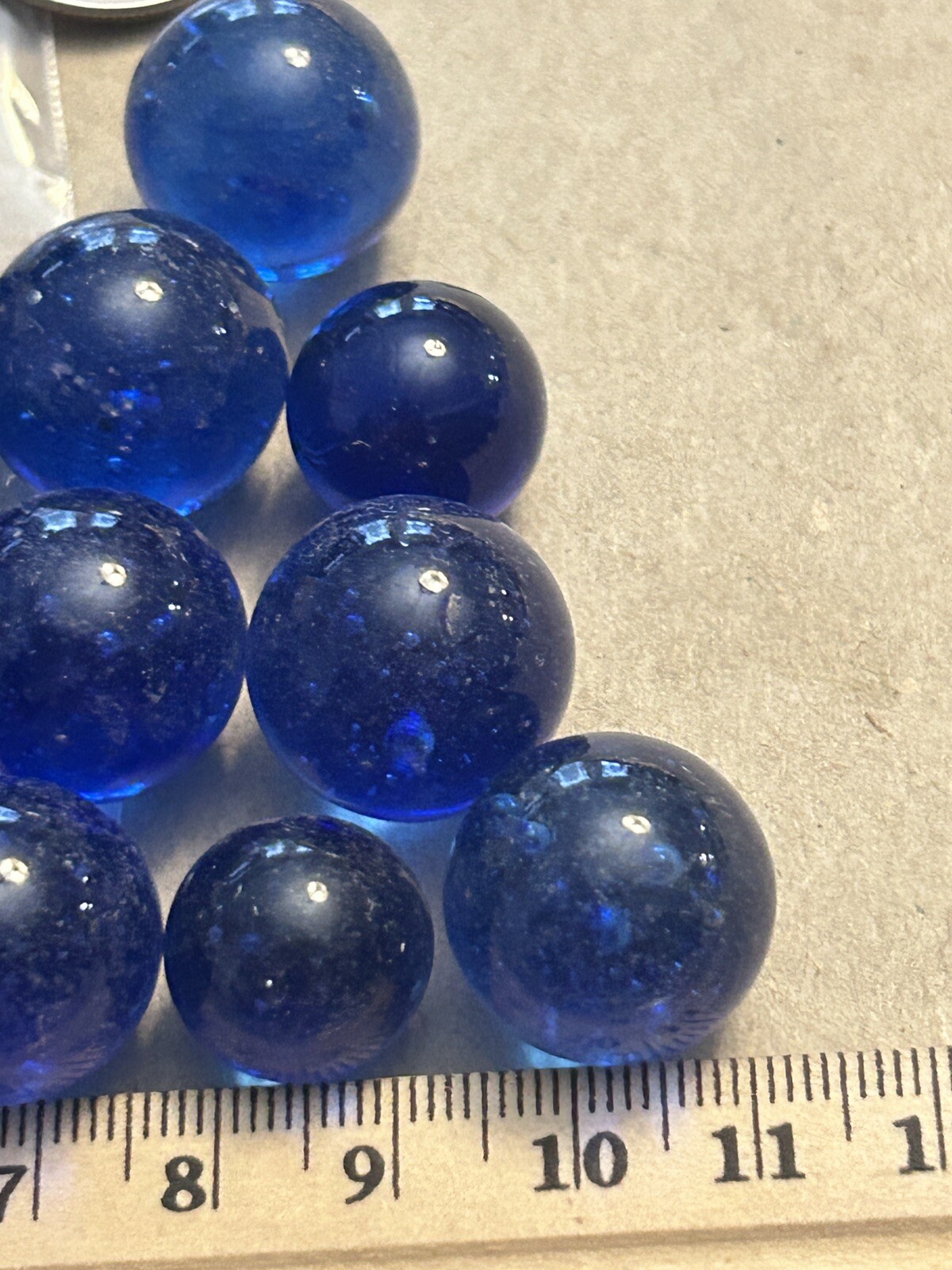 Vintage Marbles Lot Of 25 Dark Blue Glass Lot 385