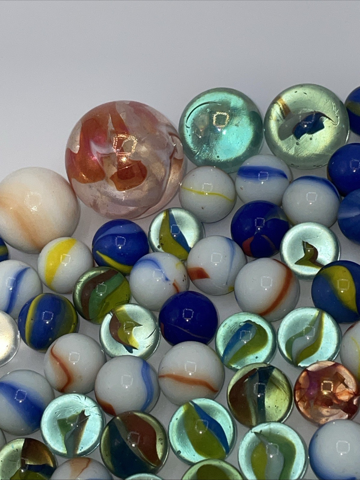 Marbles Mixed Lot Of 100+ Marbles Large Medium Small Estate Sale Find