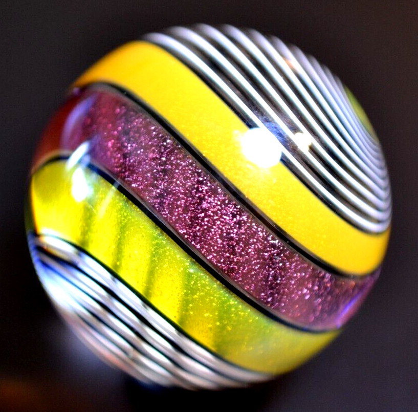 HOT HOUSE GLASS MARBLE/1.576″-STAINED GLASS WINDOW/ZEBRA-TRANSPARENT CITRUS,YLW+