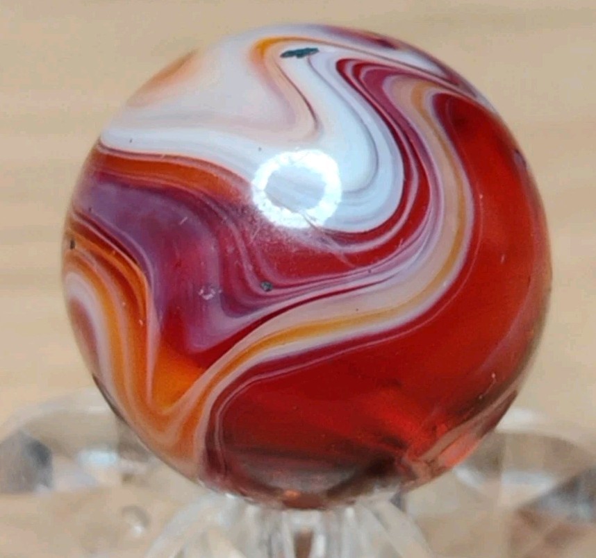 .67″ AVENTURINE💥 CHRISTENSEN/PELTIER MARBLES -ORANGE SLAG NM+ EXTREMELY RARE