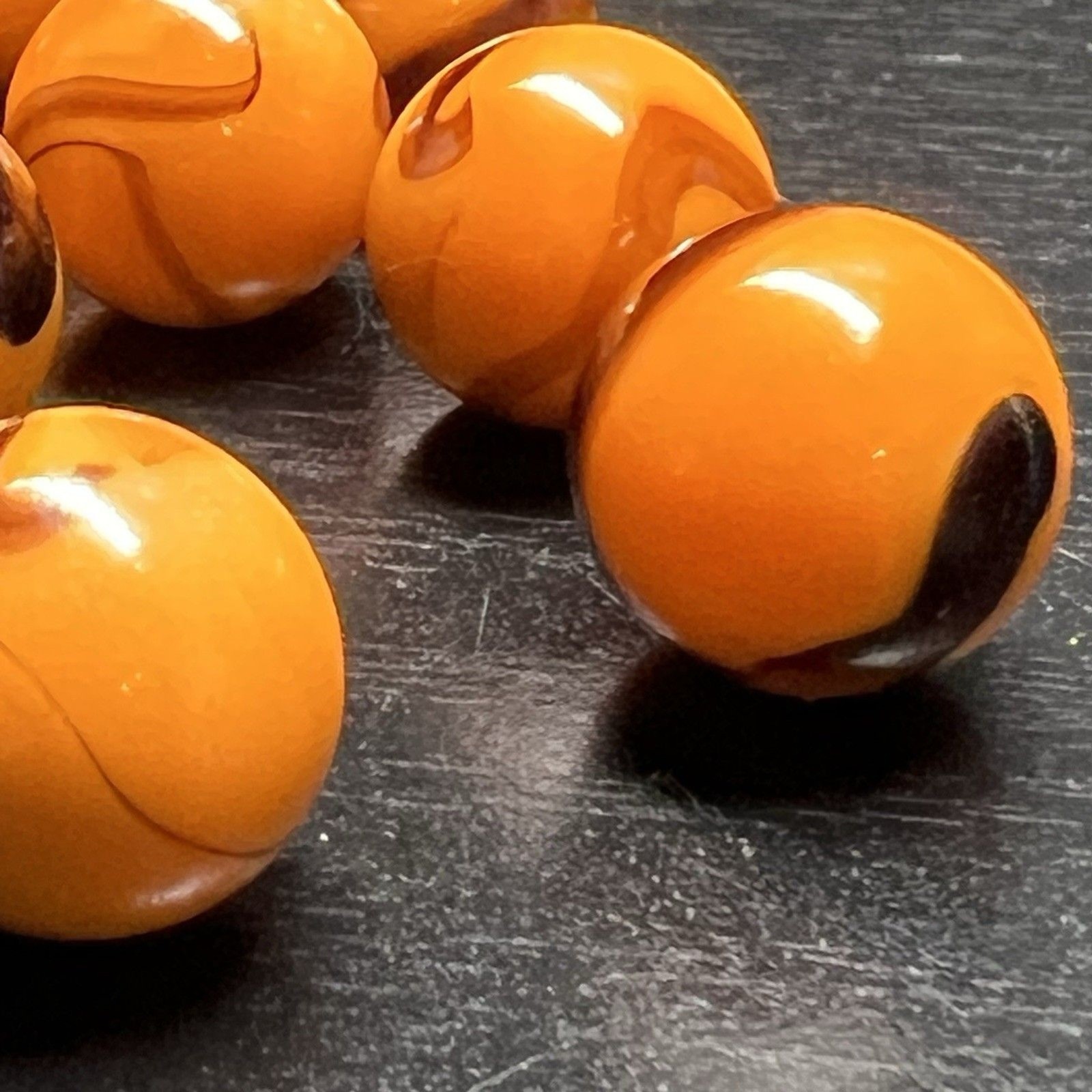 Lot of 15 Vintage Bengal Tiger- Orange/Black Marbles by Vacor Early Edition