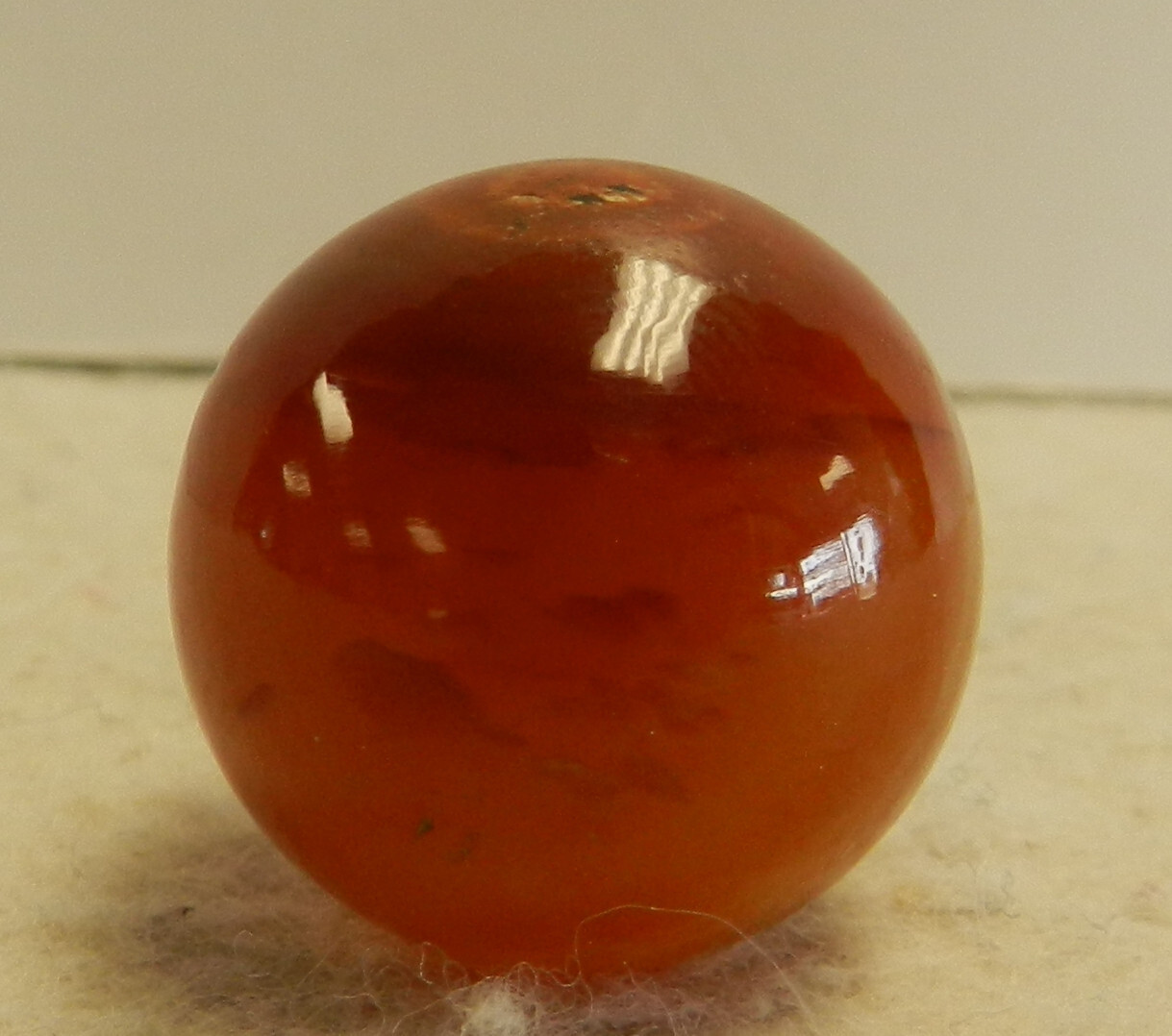 #16037m Large .83 Inches Vintage Faceted Handmade Agate Shooter Marble