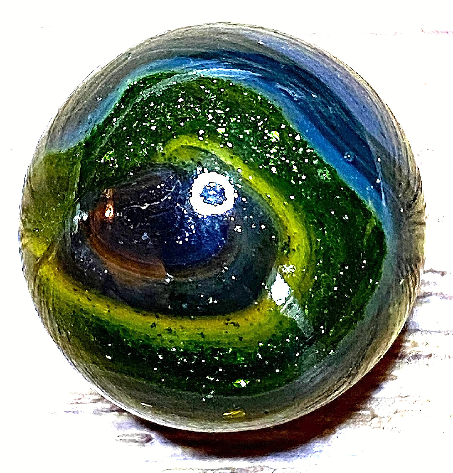 DAS/CHAMPION/WV/JABO SUPER DEEP DARK AVENTURINE BLUE SWIRLED SHOOTER .73″ M573