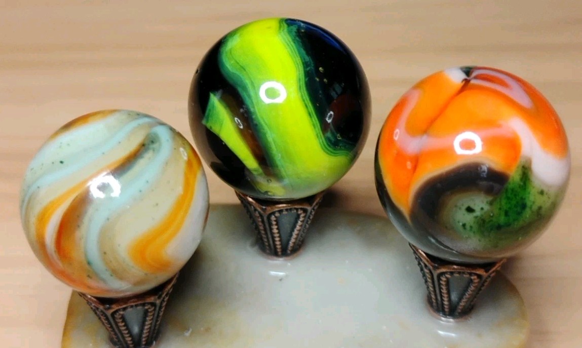.74″-.68″ JABO/D.A.S. MARBLES LOT 🔥 AV. -SWIRL TOYS MINT-/NM
