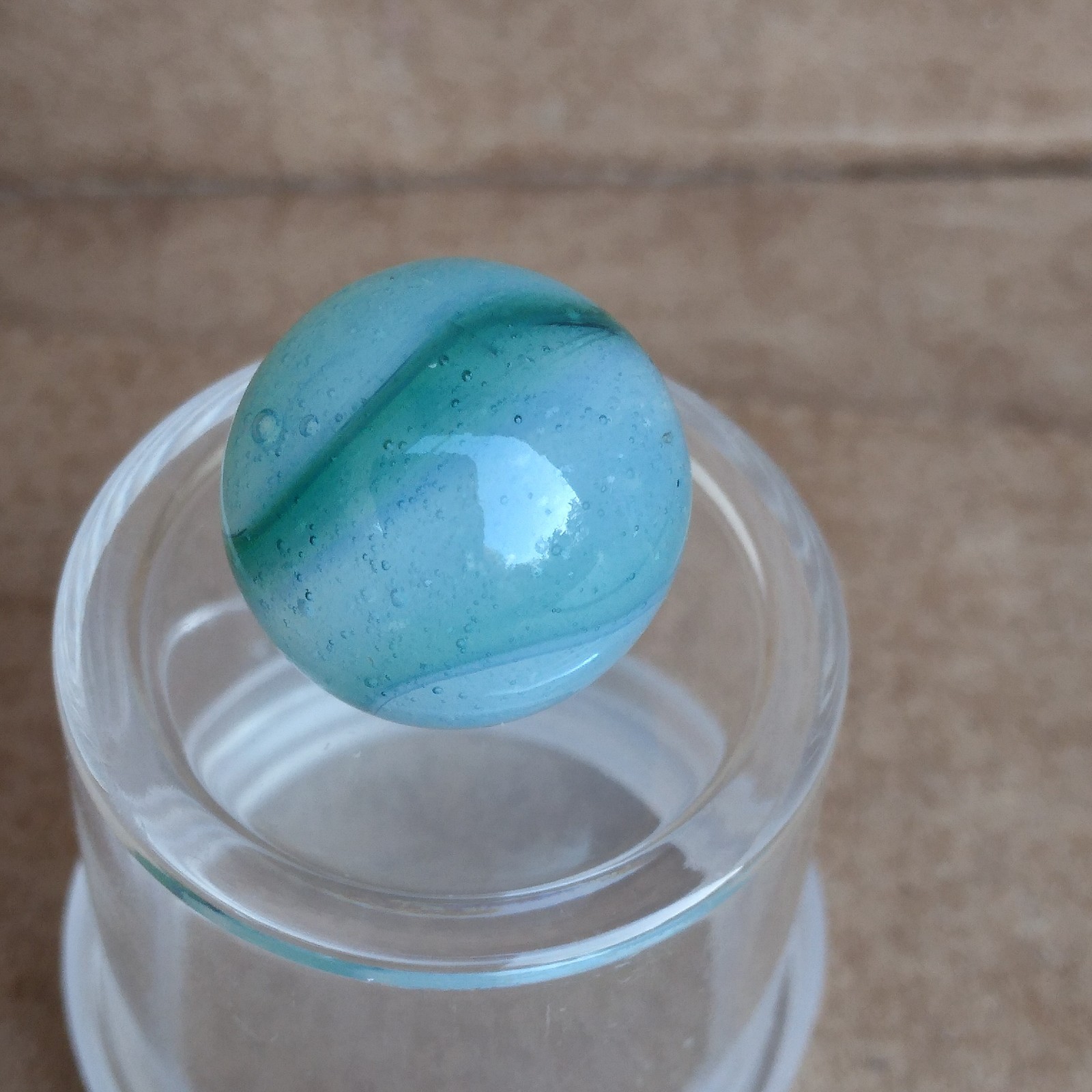 .57″ Vintage Rainbo Marble- Seedy Blue Green- Kokomo Peltier