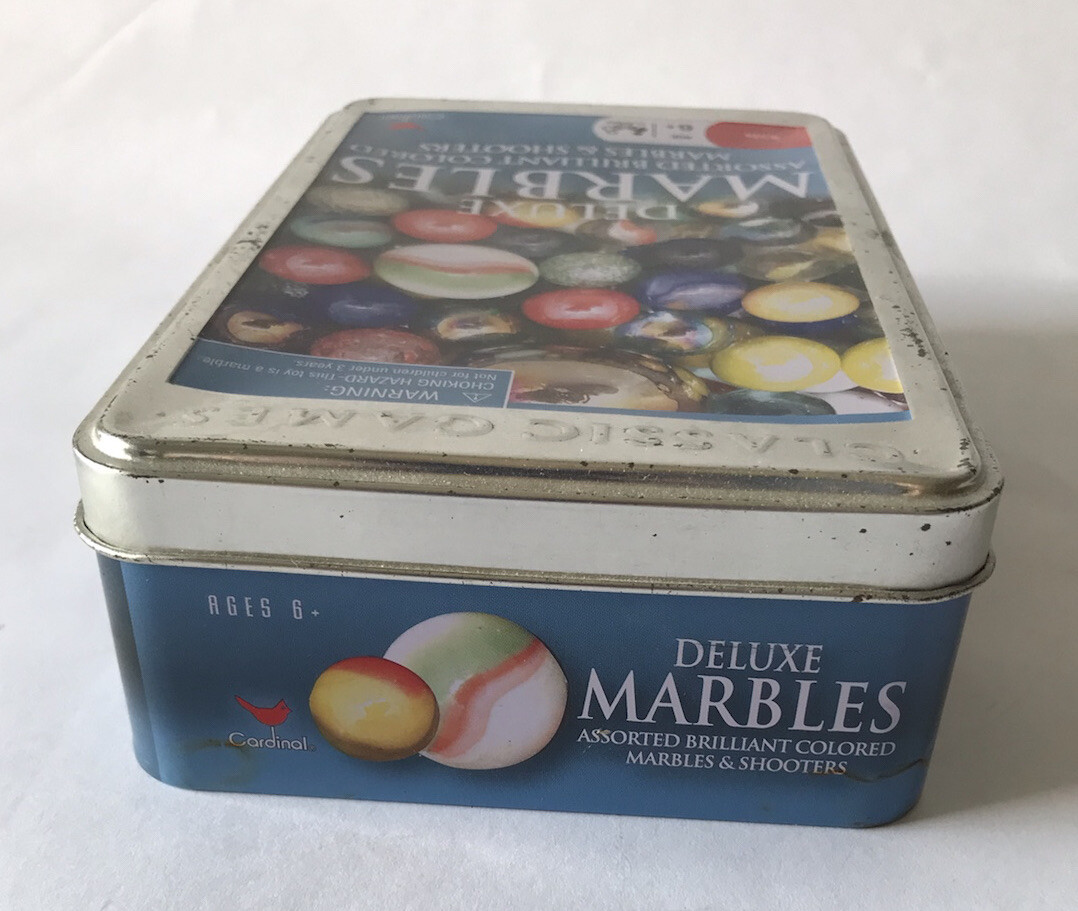 Classic Games Deluxe Marbles by Cardinal –  160 Marbles & Shooters in Tin Box