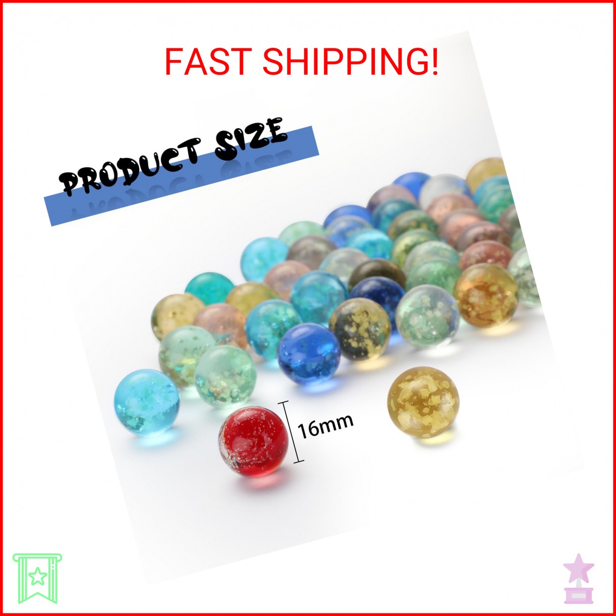 Gejoy 100 Pieces Colorful Glass Marbles Glow in The Dark Multi-Color Luminous Gl