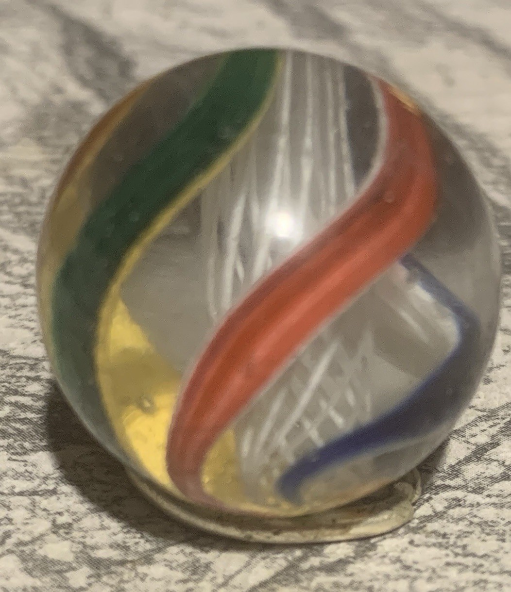 Antique German Swirl Marble, Produced between 1860 and 1920. 7/8”