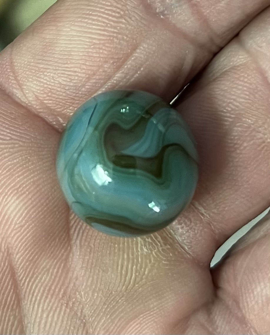 Vintage Marble D.A.S. Jabo Special Run Swirl Teal Corkscrew Agate Vitro Rare