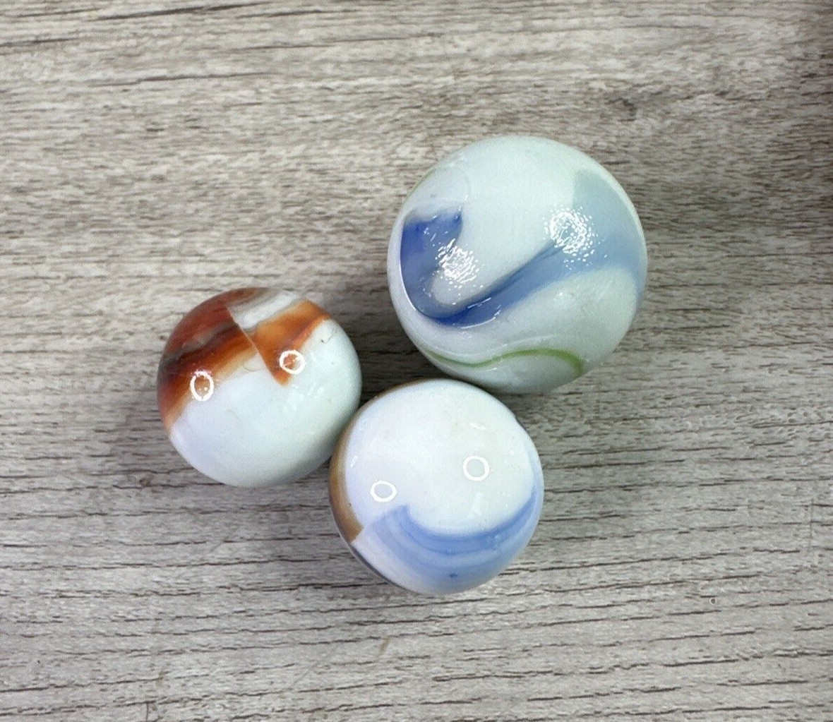 Vintage Marbles Lot Of 10 Various Colors Sizes