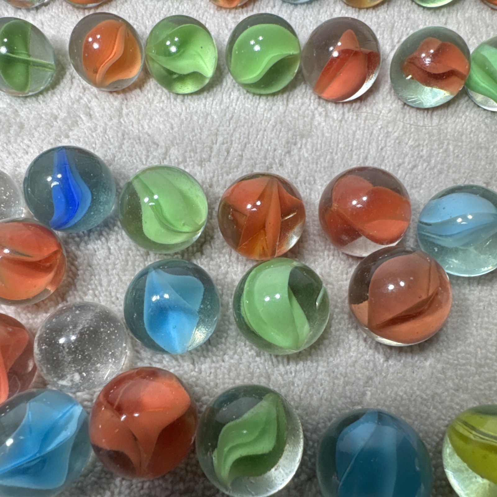 121 Vintage Marbles, Various Sizes
