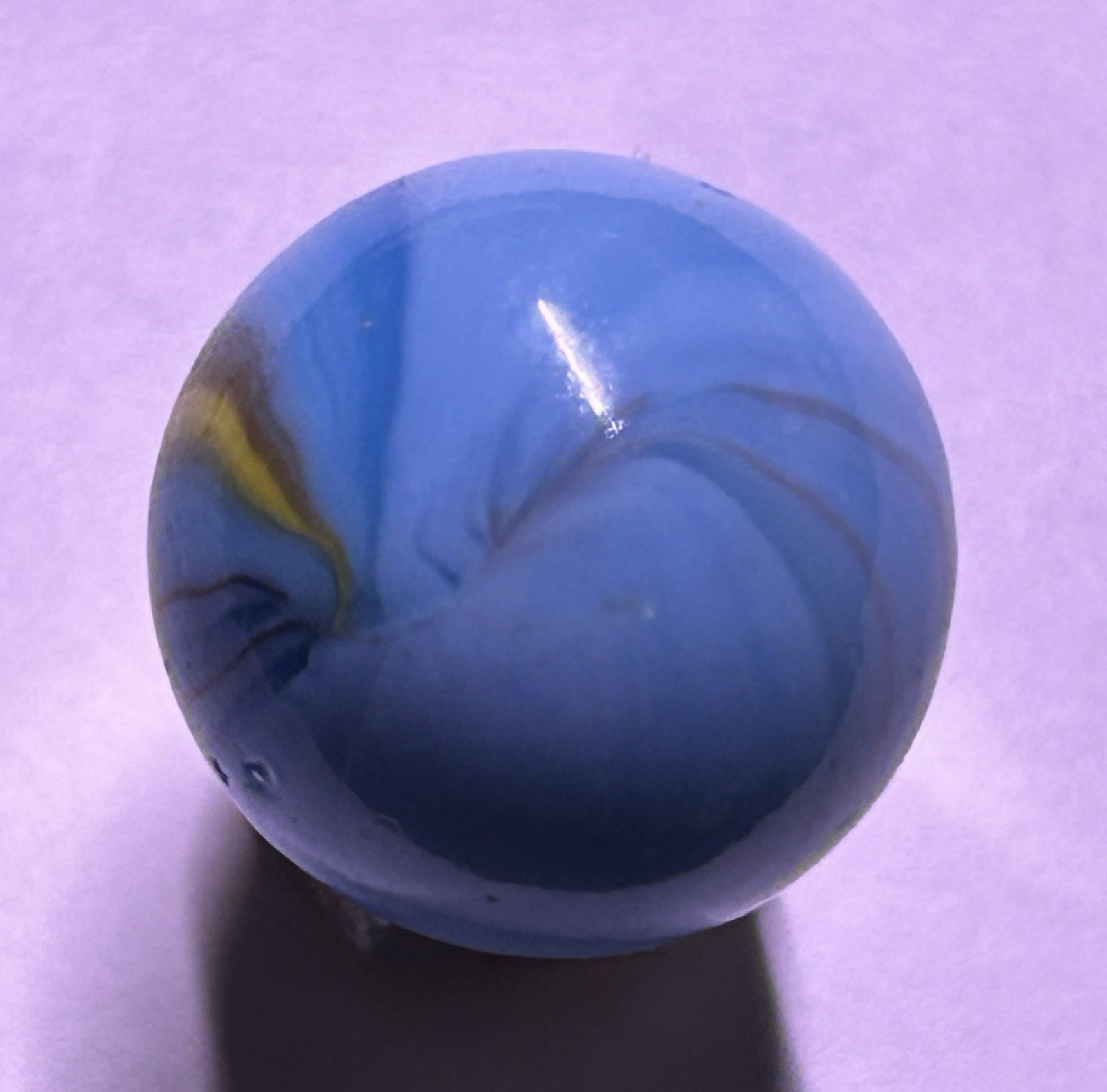 Vintage Akro Agate Or Peltier Glass? 0.60″ Ribbon Swirl Multi Color Marble NM