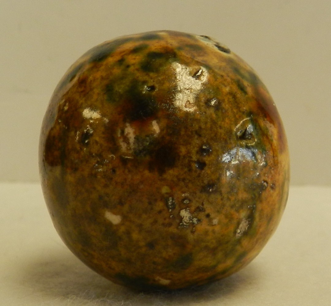 #21110m Huge 1.43 Inches Speckled German Handmade Bennington Marble