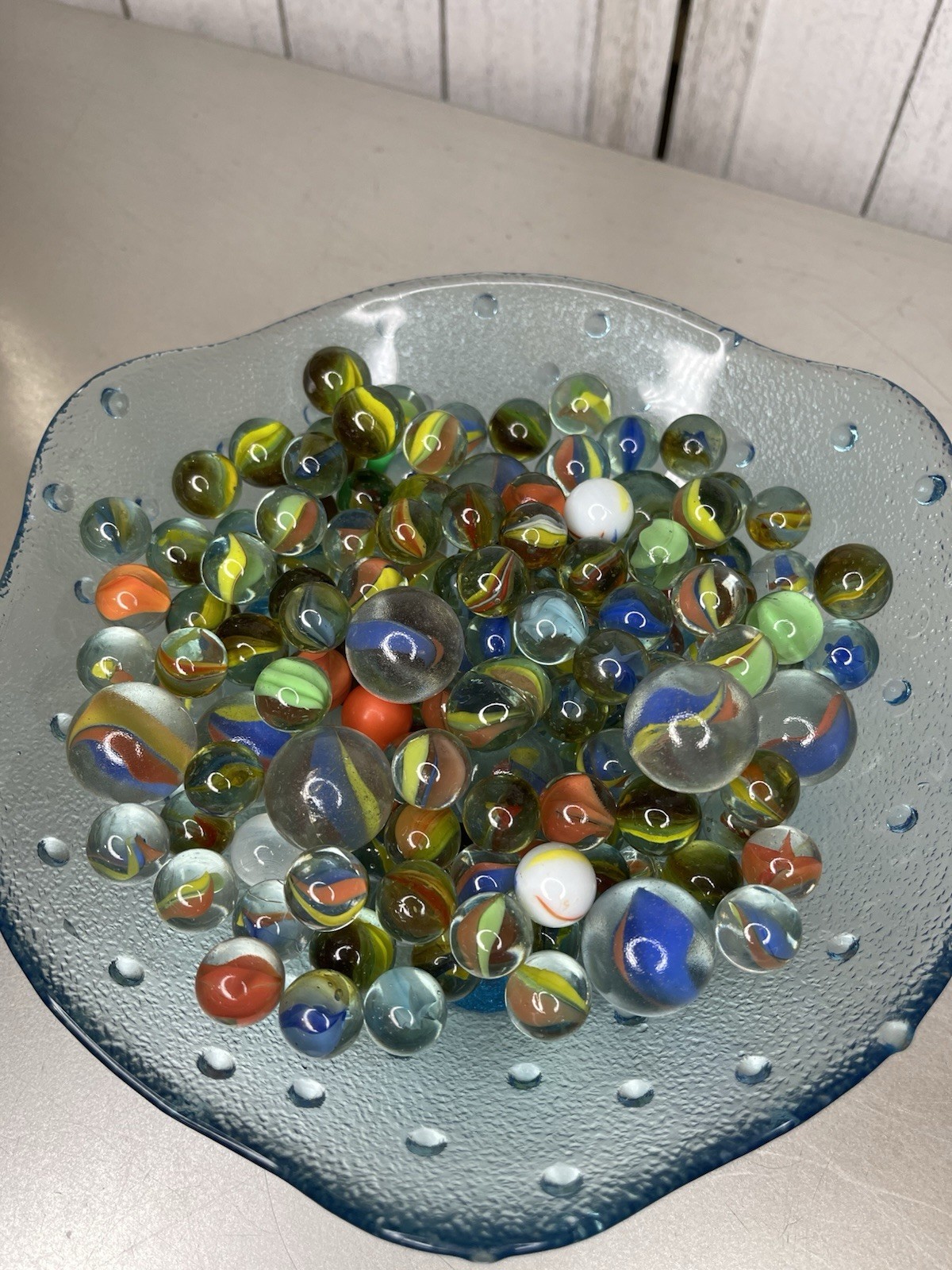 Lot Of 150 Vintage Mixed Glass Marbles Various Colors 12 Shooter / 138 Small