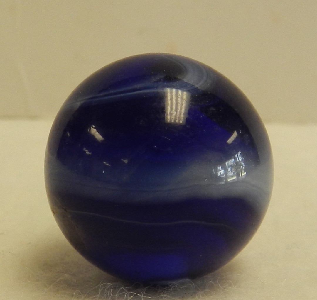 #21098m Vintage M.F. Christensen Number 9 Slag Marble .85 Inches NM