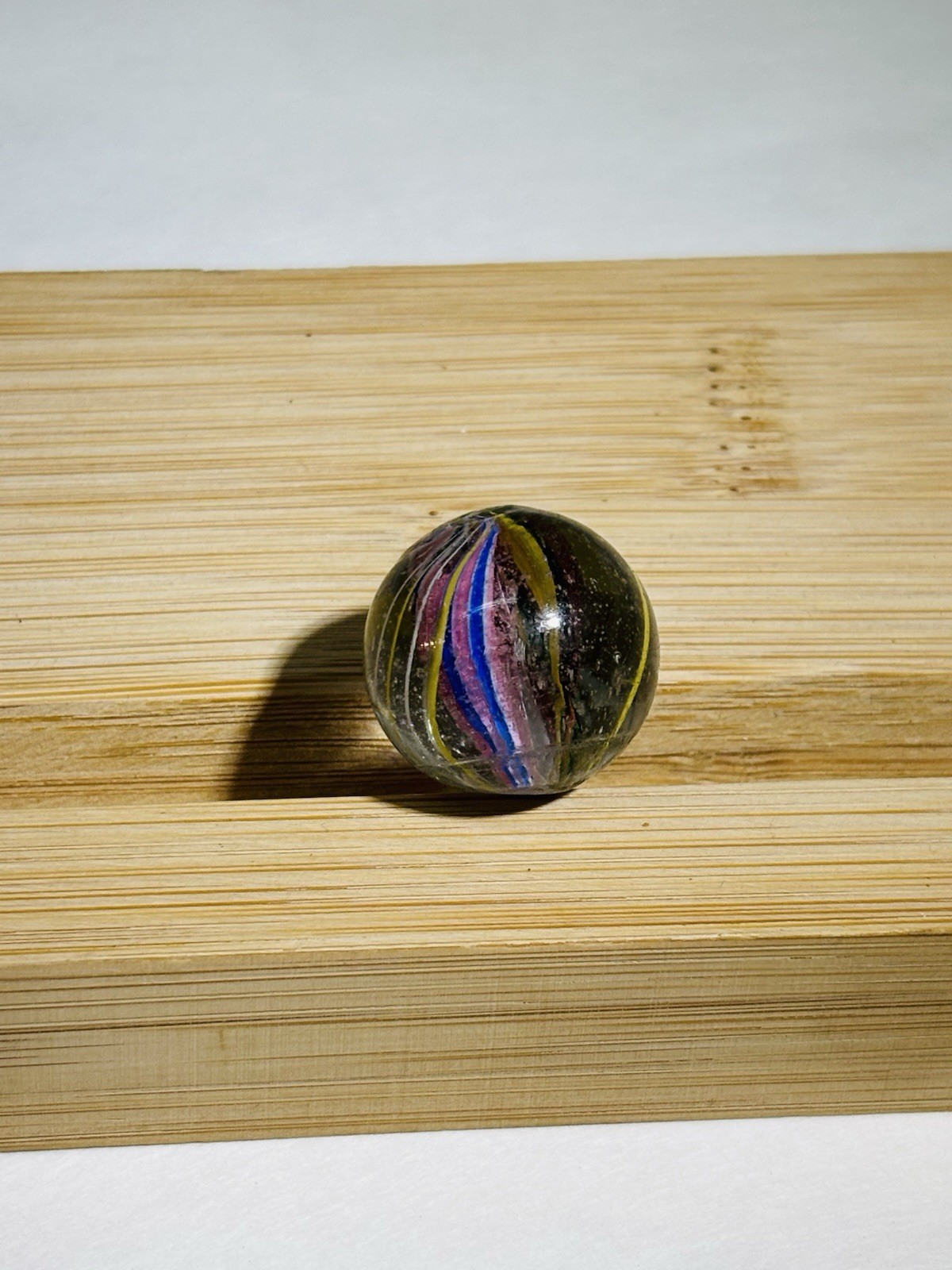 Vintage German Divided Solid Core Swirl Marble Shooter Size 20.5mm .80” NM NICE!