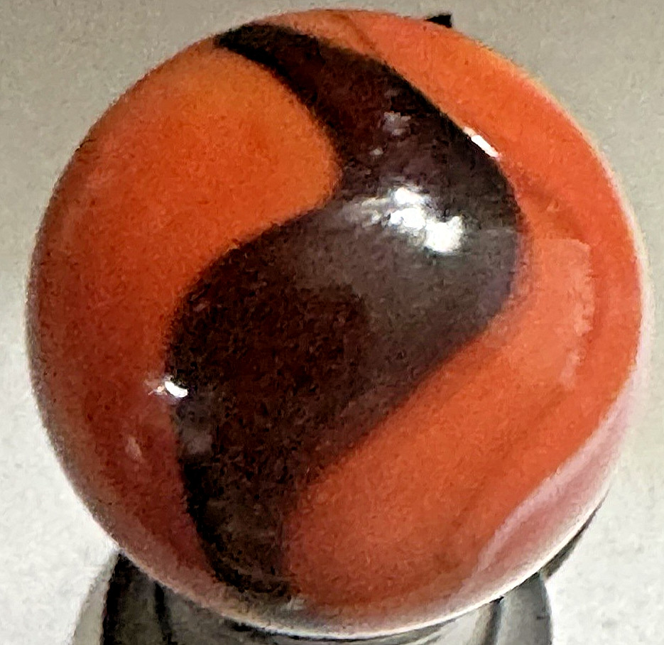 RARE Peltier Patch Swirl 1″ Transitional MARBLE | Orange Cadmium UV