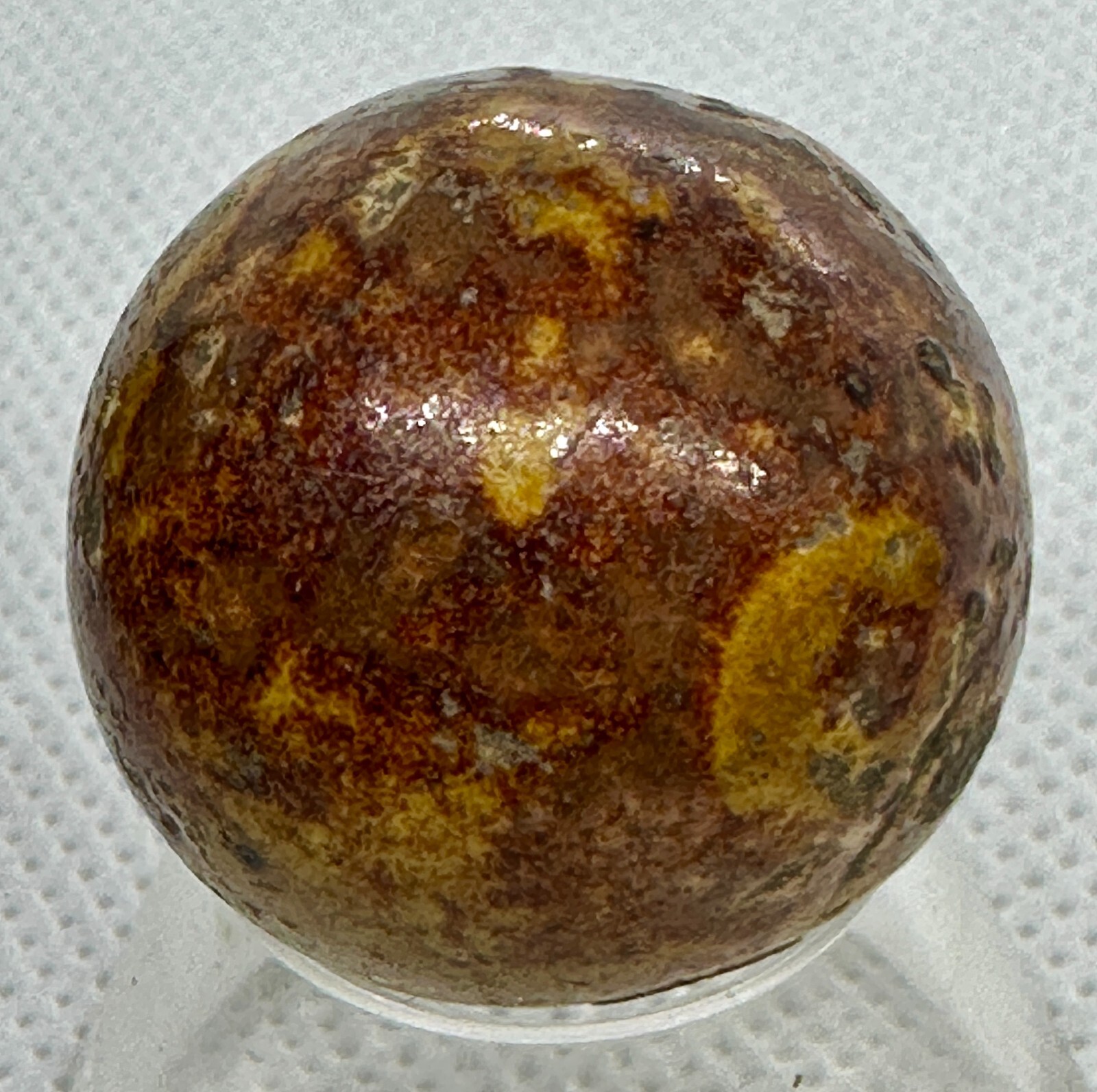 .99″ BENNINGTON MARBLE ANTIQUE BROWN 1800’s HANDMADE GLAZED CLAY 1 only