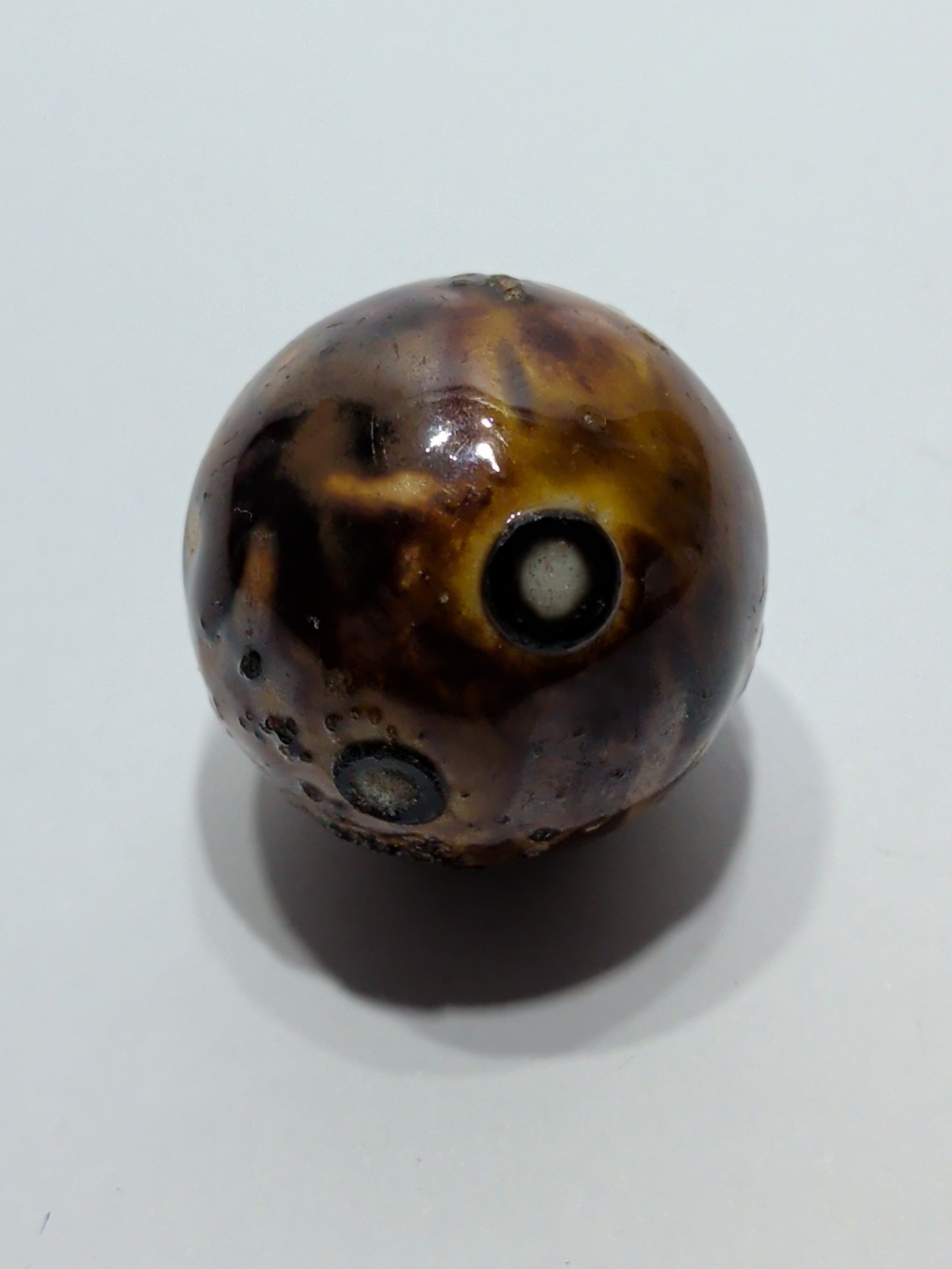 ✨ANTIQUE✨ German Bennington Hard Clay Marble Shooter Size 1″ Brown Primitive