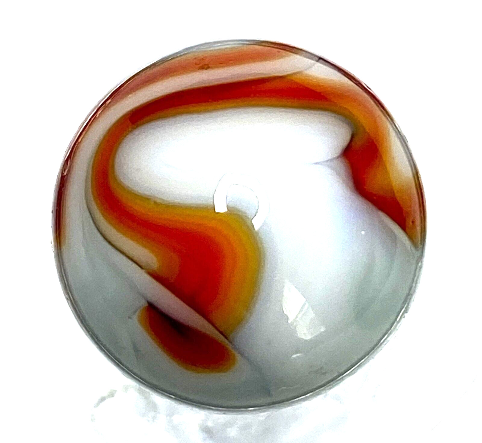 WOW VHTF ALLEY AGATE WV OPAQUE ORANGE MATRIX SWIRL EXPERIMENTAL FLAME .58″ M211