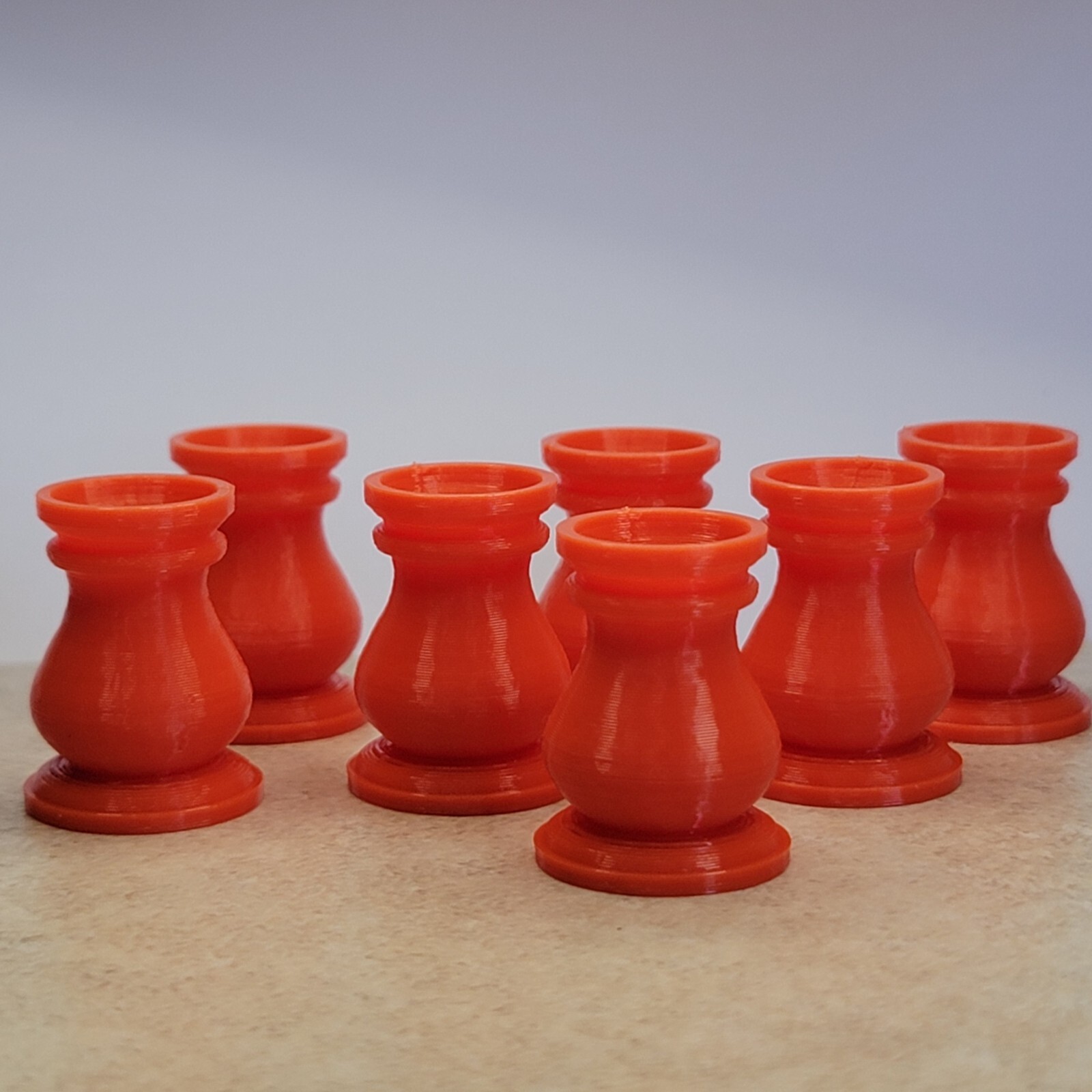 Pack of 7 Orange Marble Displays for Marbles and Spheres 5/8″ to 1″ Lot # 5486