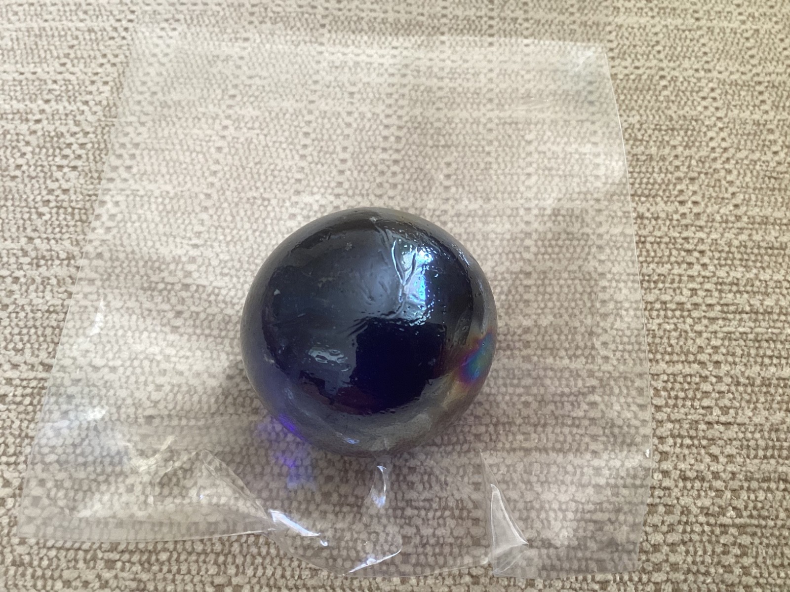Vintage Christensen Marble Glass Clear Blue Marble, 1 ¼-inch