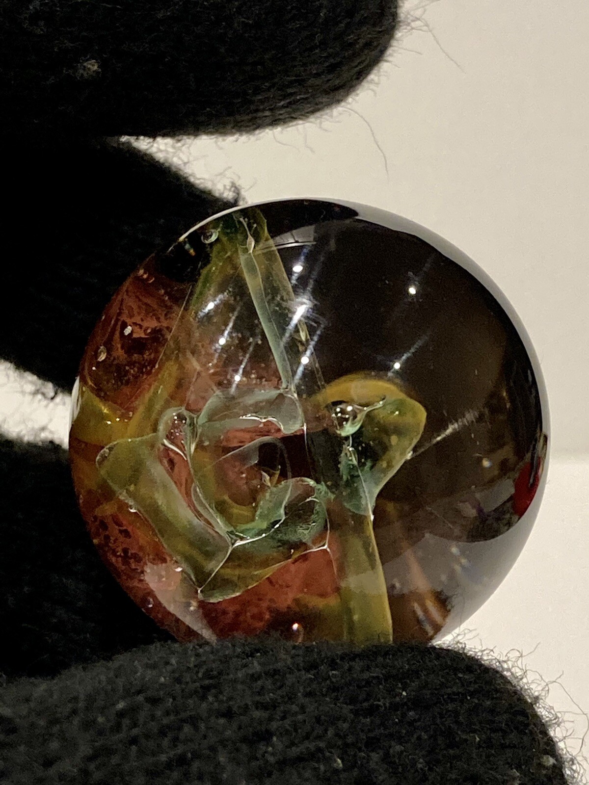 Glass Boro Marble Lot Of 2 Freemason Hand Made Art Sculpture Multi Color Design