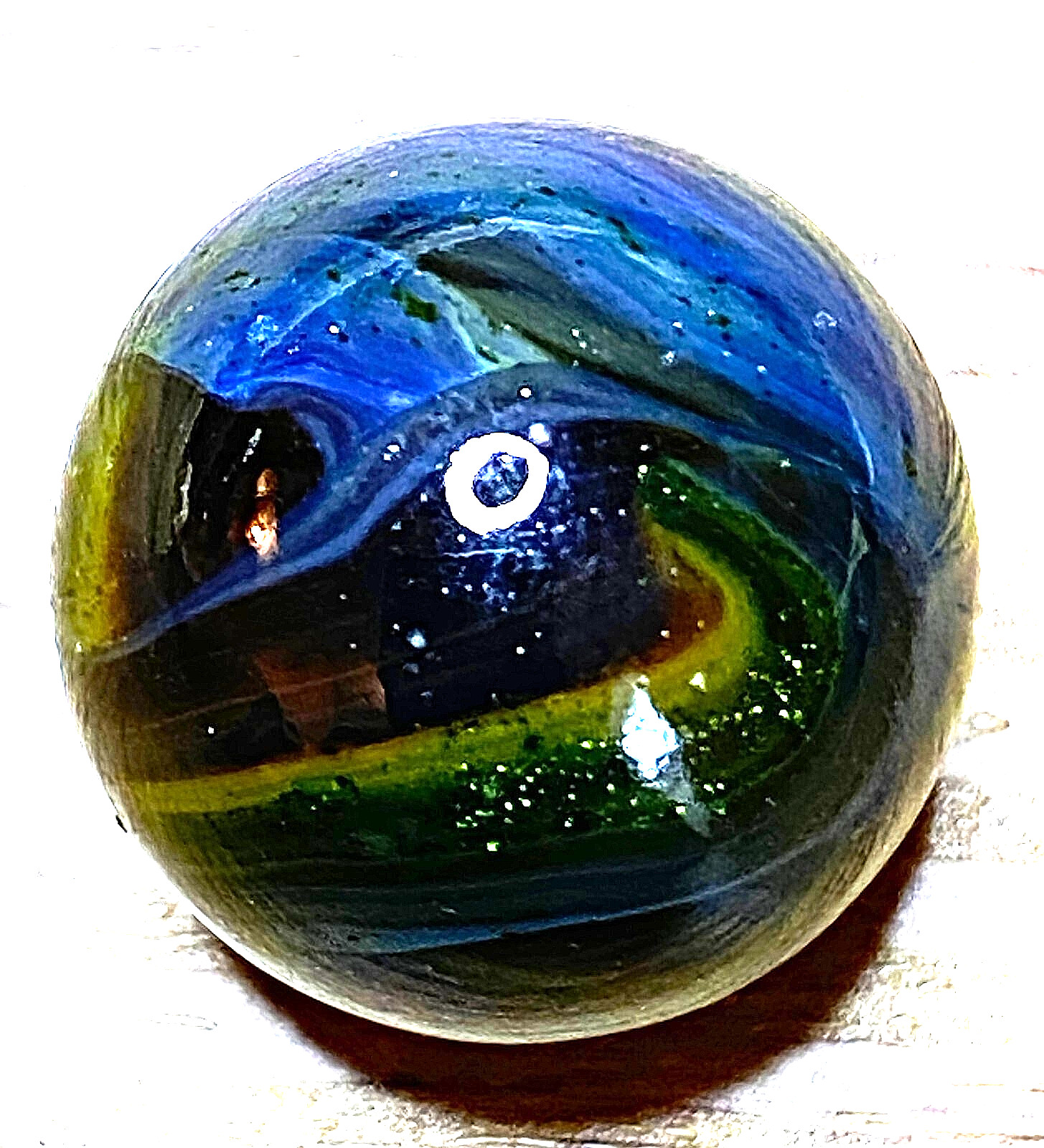 DAS/CHAMPION/WV/JABO SUPER DEEP DARK AVENTURINE BLUE SWIRLED SHOOTER .73″ M573