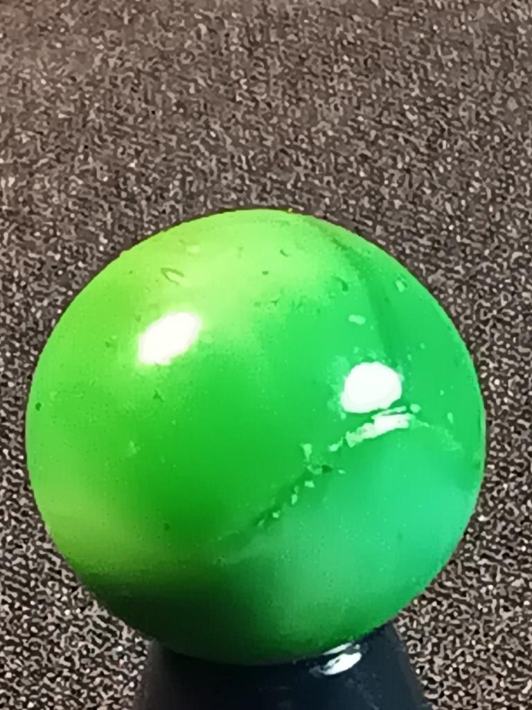 17/32″ Akro Agate CAC Emerald Green Swirl Near Peewee NM Serious Marble A706