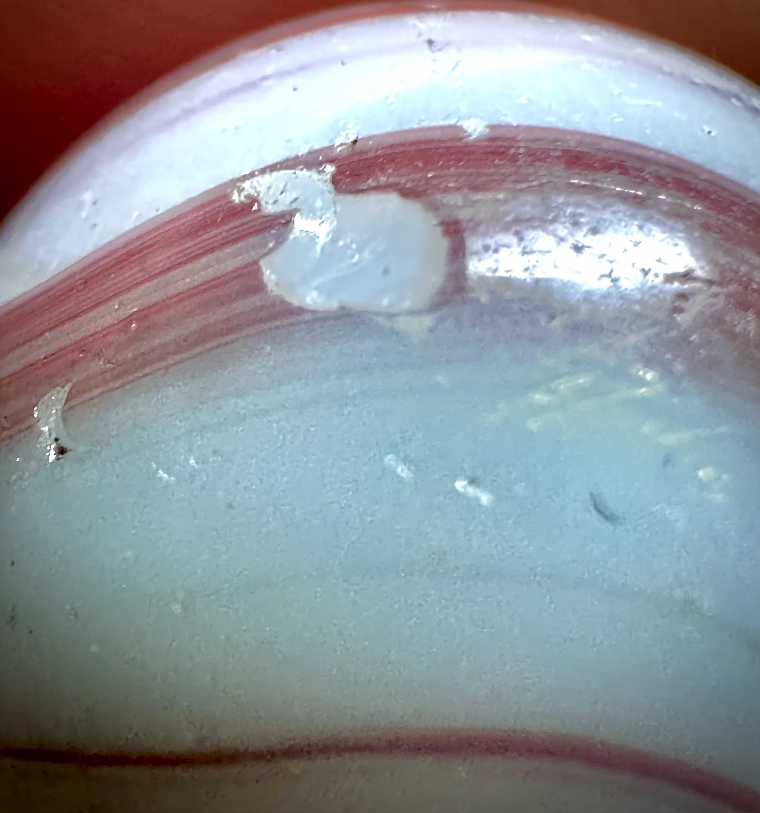 German Transitional Furnace Marble~17mm Chalcedony Agate Imitation UV c1880-1910