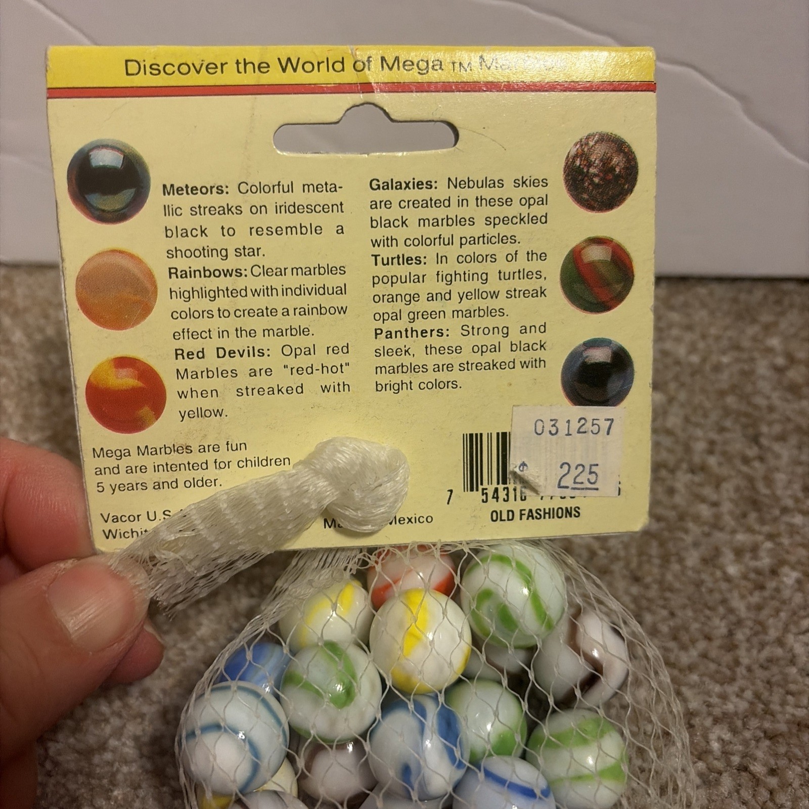 Vintage Premium Quality VACOR Marbles 24 16mm Players & 1 25mm Shooter. NEW!!