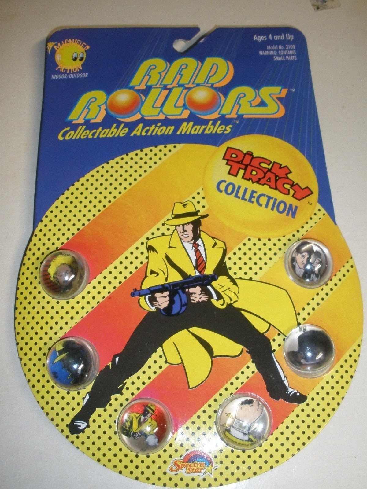 NEW NOS Rad Rollors Dick Tracy Collectable Action Marbles Rollers ’90 (N6)