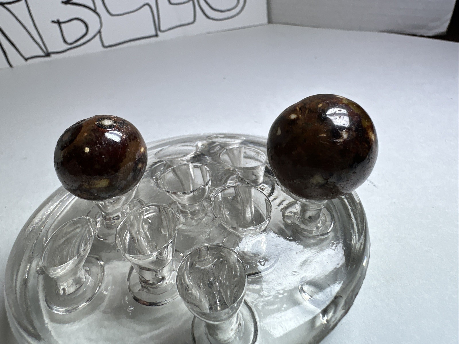 346 Lot Of 2 Vintage Handmade Clay Bennington Marbles! .850-.982” Shooters