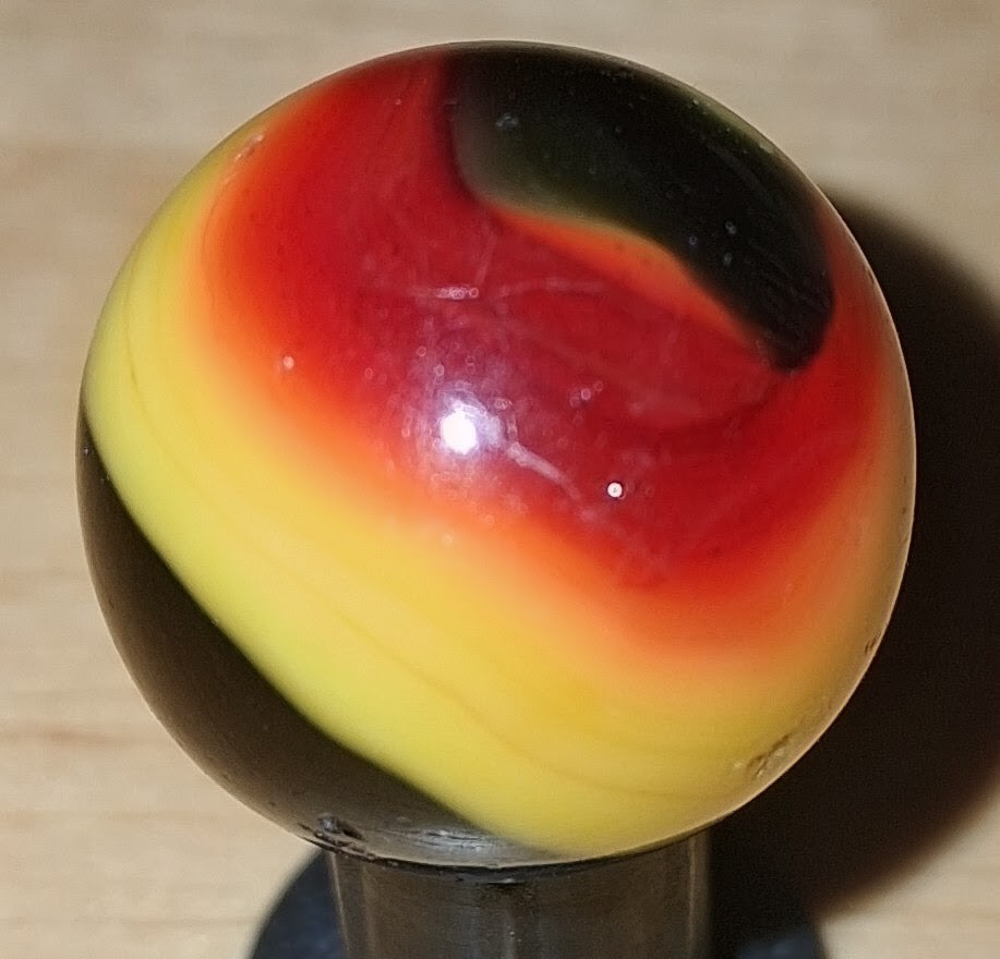 Vintage Akro Agate “Indian Blanket” Corkscrew Marble 23/32″