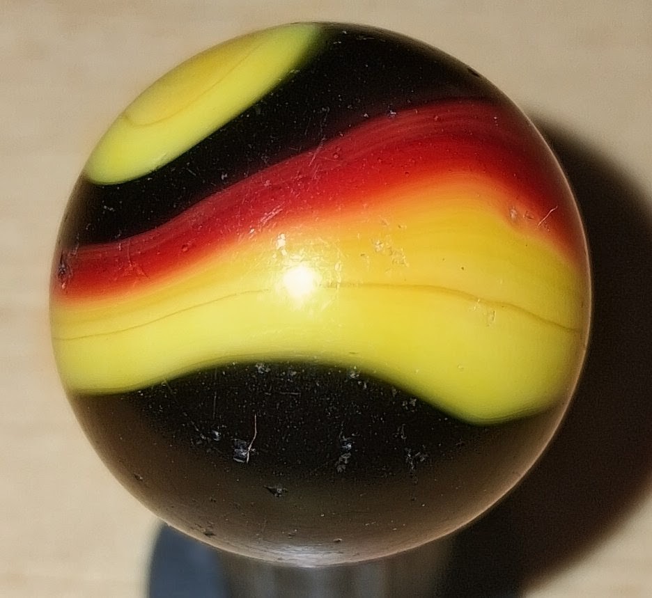 Vintage Akro Agate “Indian Blanket” Corkscrew Marble 23/32″