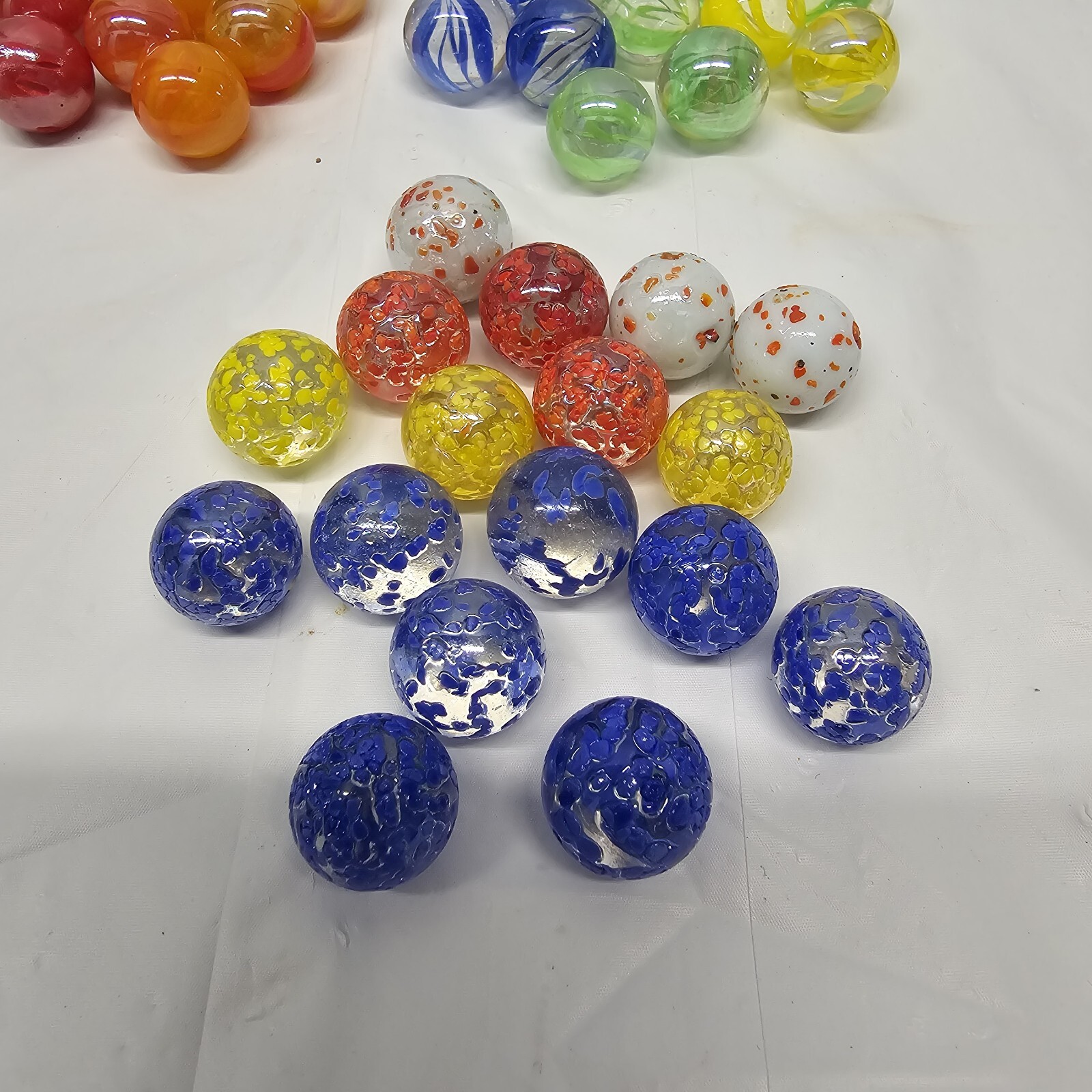 Huge Lot Of Vintage Marbles 165+ Large And Small 18 Mixed Varieties