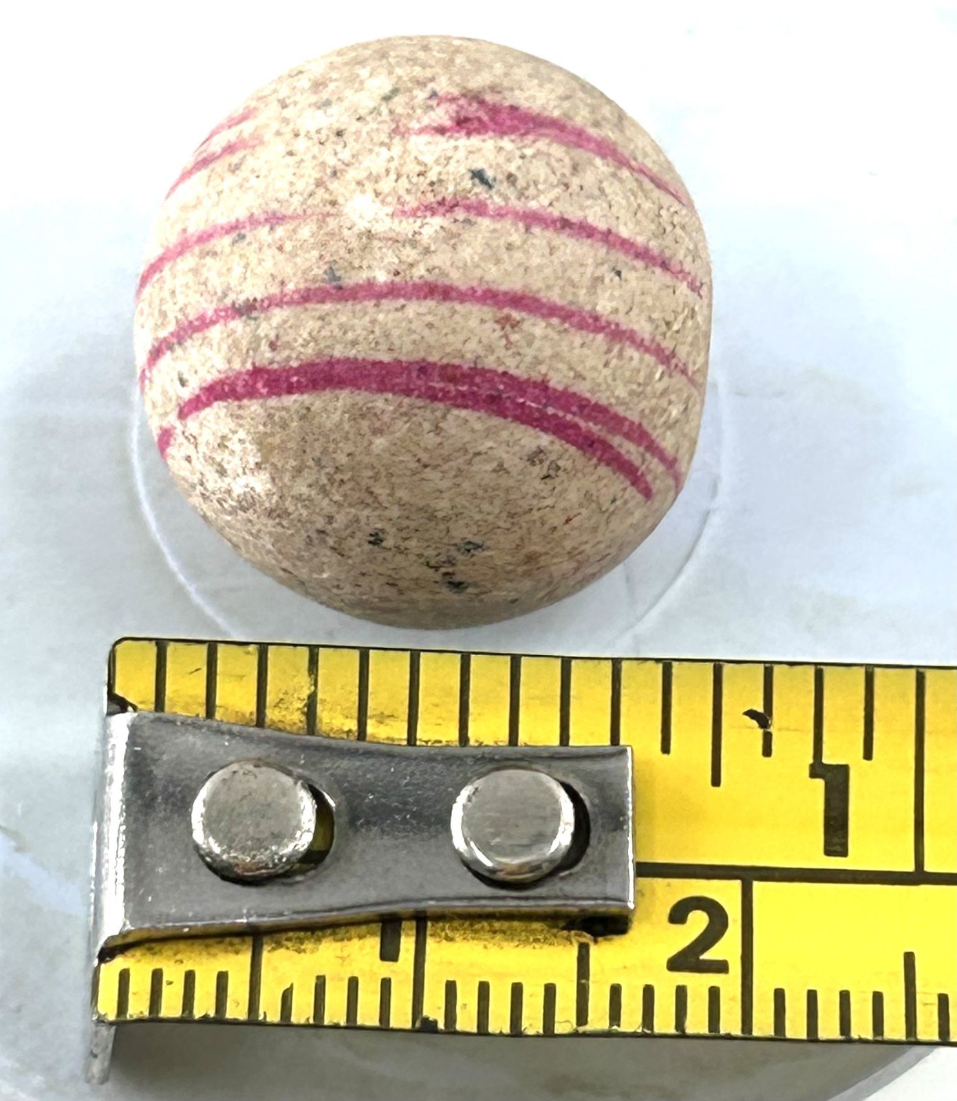 Antique Lot of 4 German China Clay Marbles Unglazed Helix Lined