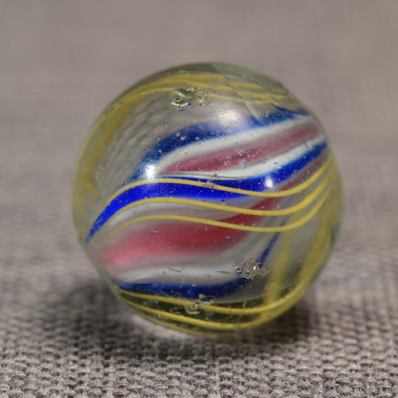 Ridged Solid Core German Handmade Antique Marble Cobalt Peaks 20.9mm 13/16”